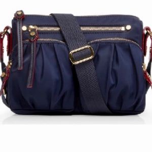 MZ Wallace Mini Paige Navy and Yellow/Gold Bag